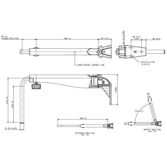 Bras de Retroviseur Telescopique Gauche référence fournisseur 31520203